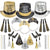 75-Piece New Year's Eve Party Supplies: Wearables & Noisemakers for 25 Guests in Black, Gold, and Silver