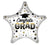 9" Air Inflated Congrats Grad Star Foil Balloon On Stick