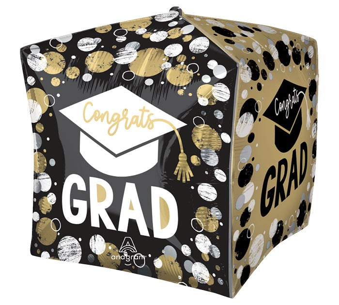 15&quot; GRAD CUBEZ CIRCLES DOTS FOIL BALLOON