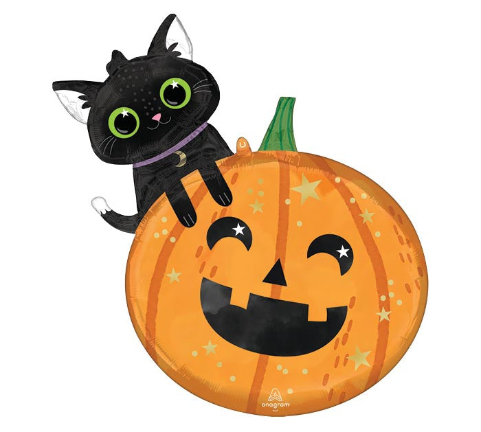 29&quot; CAT AND PUMPKIN SHAPED FOIL  BALLOON