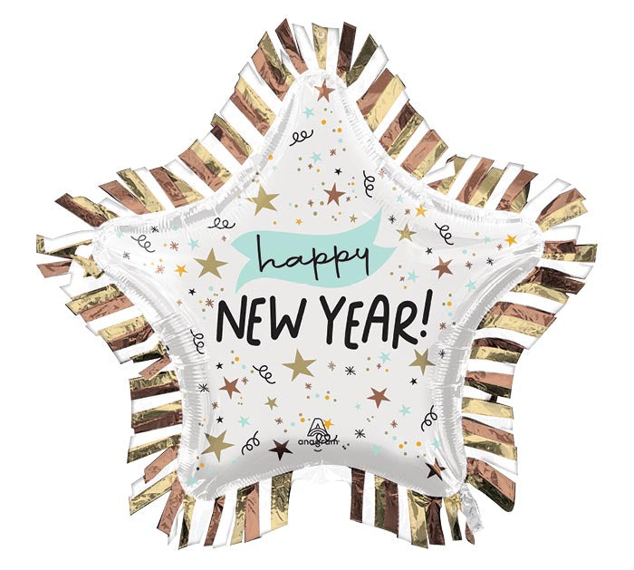 28&quot; NEW YEAR STAR FRINGE BORDER FOIL BALLOON