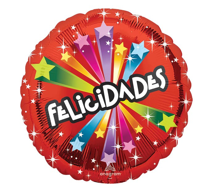 823 17" FELICIDADES CONGRATS STARS FOIL BALLOON