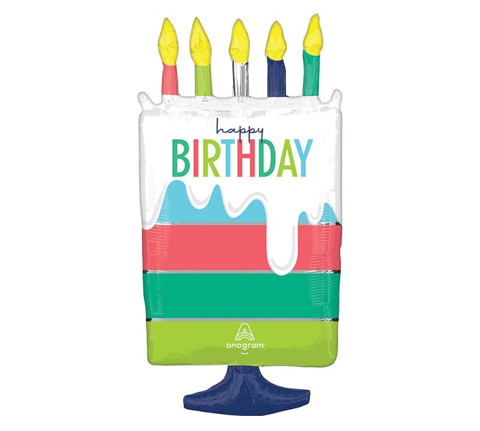 244 30" PKG MODERN BIRTHDAY CAKE SUPERSHAPE