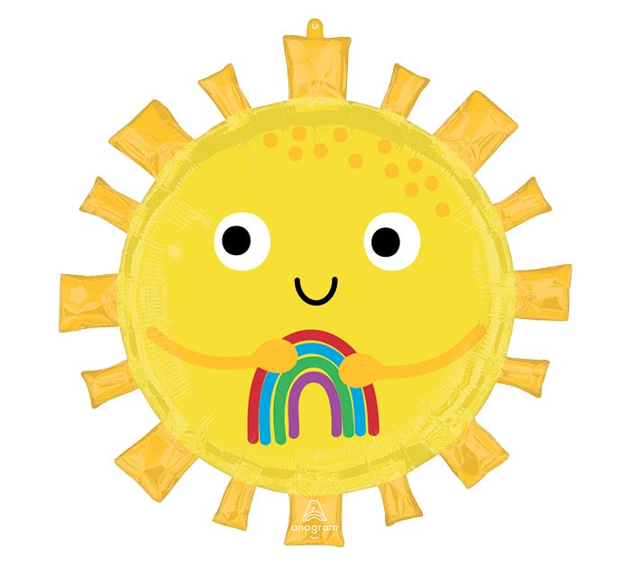 279A 28" HAPPY SUN RAINBOW SHAPE FOIL BALLOON