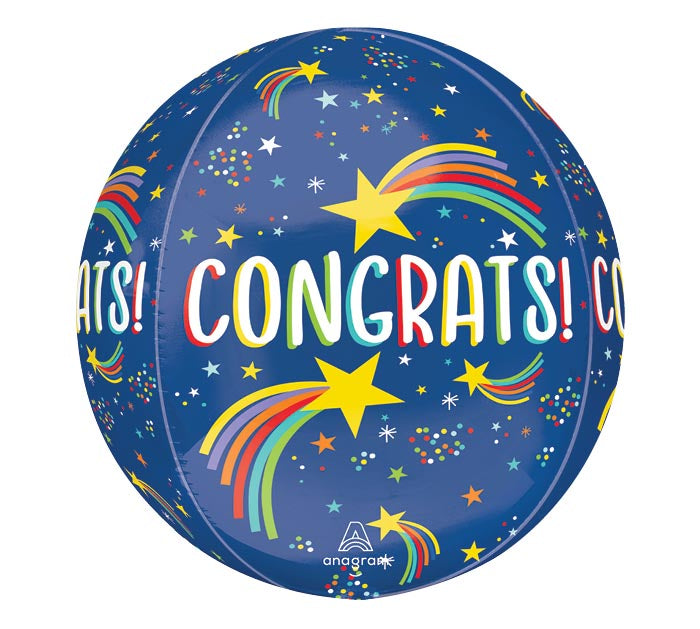 814 16" Orbz Rising Star Congrats Foil Balloon