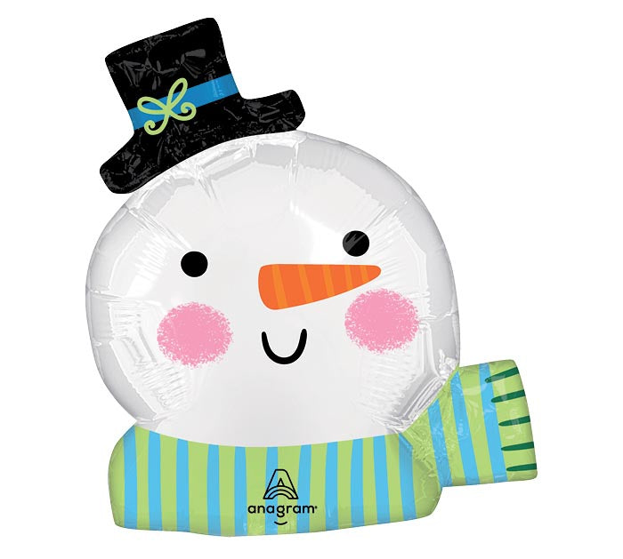 14" INFLATED XMA HO HO HO SNOWMAN MINI