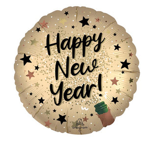 17" SATIN NATURAL SPARKLE HAPPY NEW YEAR