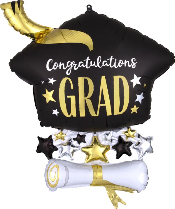 25" Satin Cap & Diploma Foil Balloon