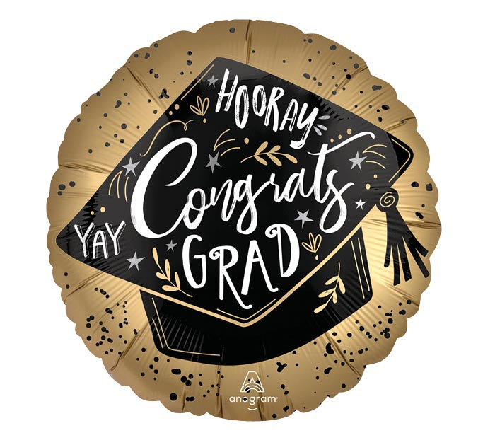 18" Satin Grad Achievement Burst Foil Balloon