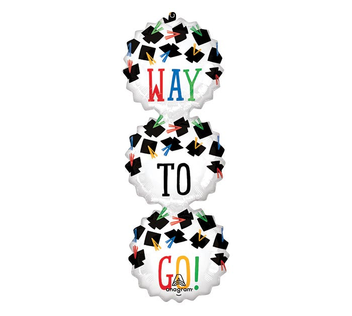 38" Hats Off Congrats Grad Foil Balloon