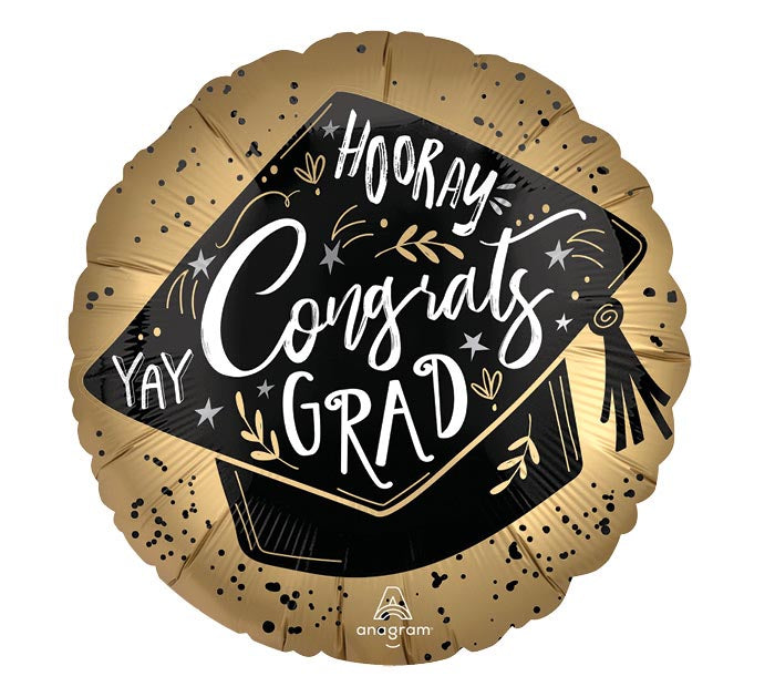 28" Satin Grad Achievement Burst Foil Balloon