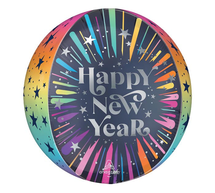 16" PKG SATIN NEW YEARS BLAST ORBZ XL