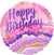 17" Birthday Watercolor Marble Foil Balloon