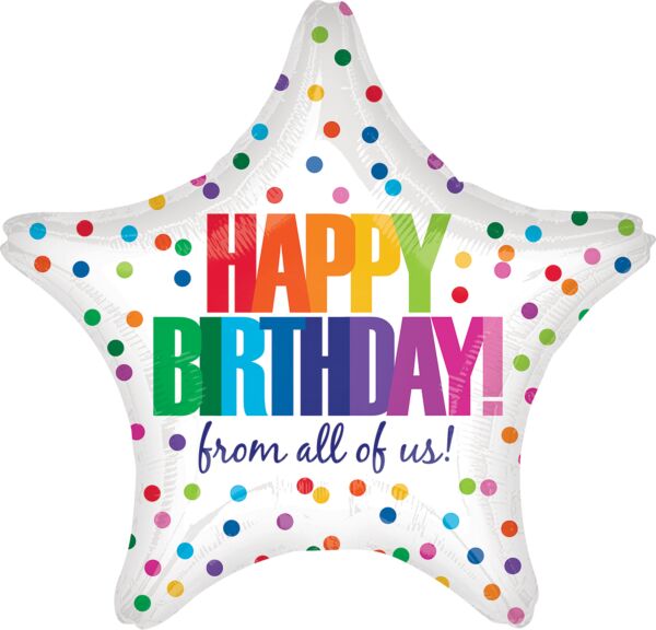 238 19" Happy Birthday From All Of Us Foil Balloon