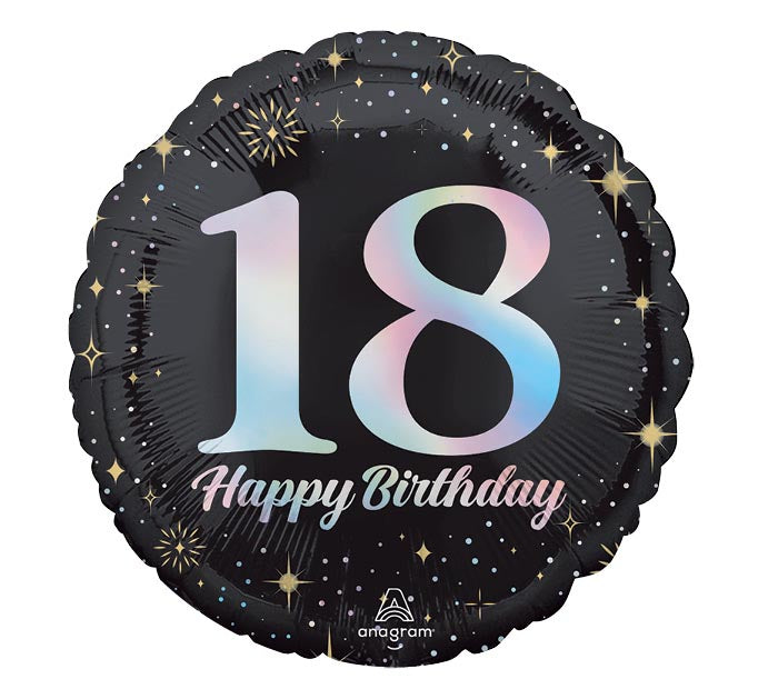 159 17" Happy Birthday Sparkling 18th Birthday Balloon