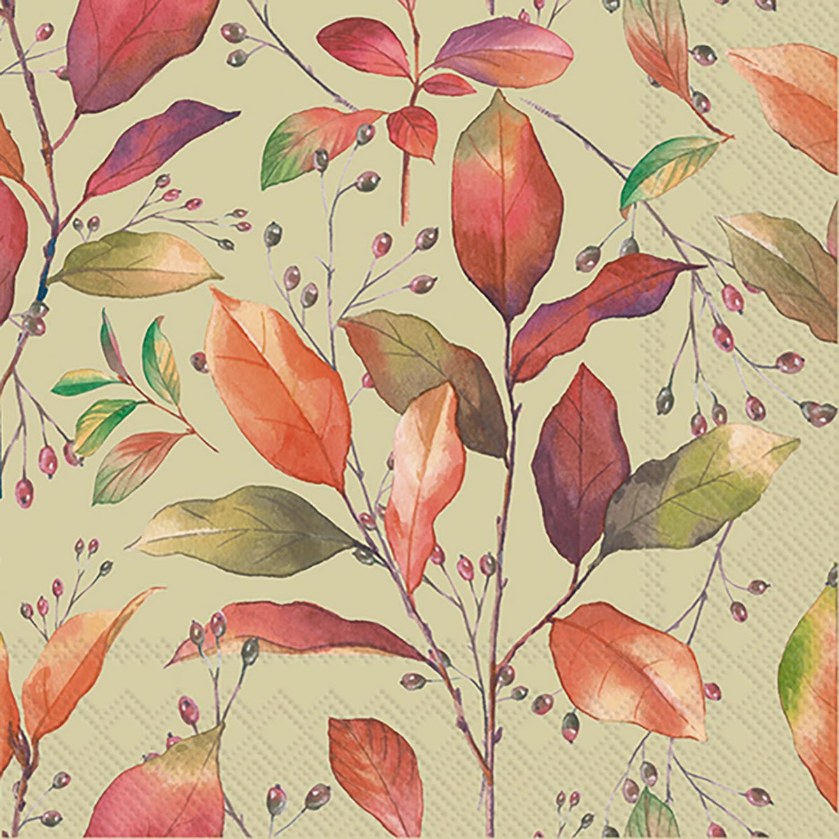 Party Napkins Disposable 3-Ply Paper Lunch Napkin Pack, 6.5" x 6.5", Colorful Autumn, 20-Count