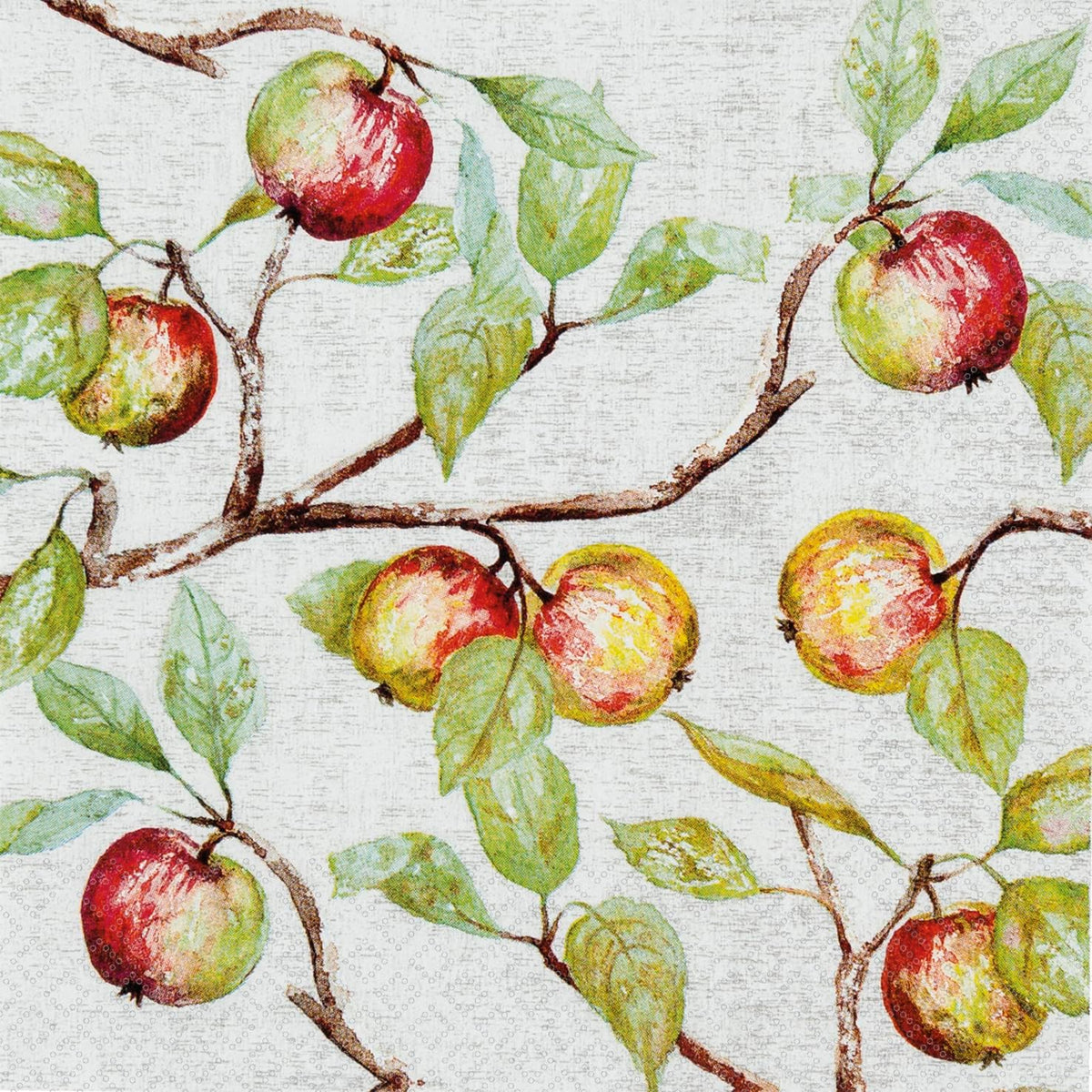 Party Napkins Disposable 3-Ply Paper Lunch Napkin Pack, 6.5" x 6.5", Apple Branches, 20-Count