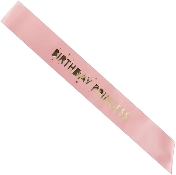 Pink & Gold Disney "Birthday Princess" Party Sash - 1 Count | Stunning, Vibrant Colored Sash for True Disney Royalty | Celebrate in Style & Make Unforgettable Memories