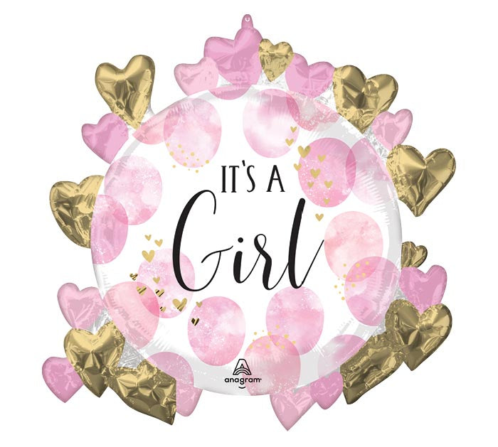 26" PKG BABY GIRL WATERCOLOR SUPERSHAPE