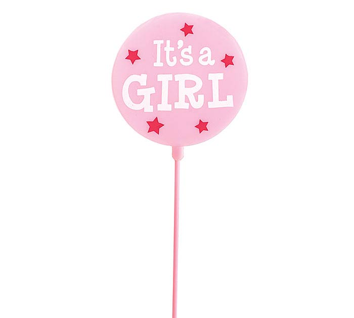 IT'S A GIRL ROUND PLASTIC PICK