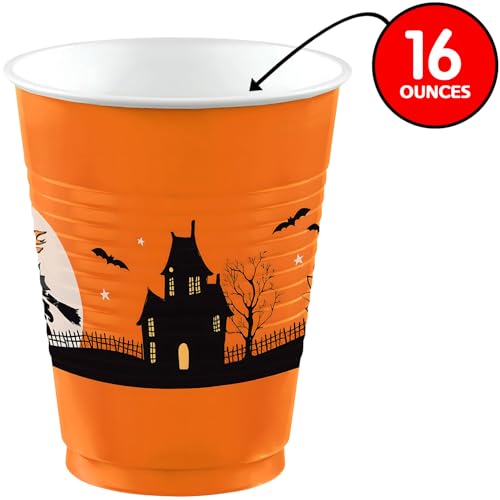 Vintage Halloween Printed Plastic Cups 16 Oz (6/36)