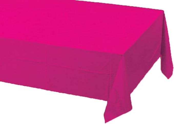 Creative Converting Tablecover Tableware items, 54" x 108", Hot Magenta