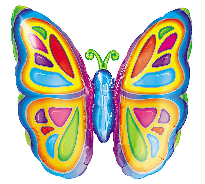 250A 25" BRIGHT BUTTERFLY FOIL BALLOON