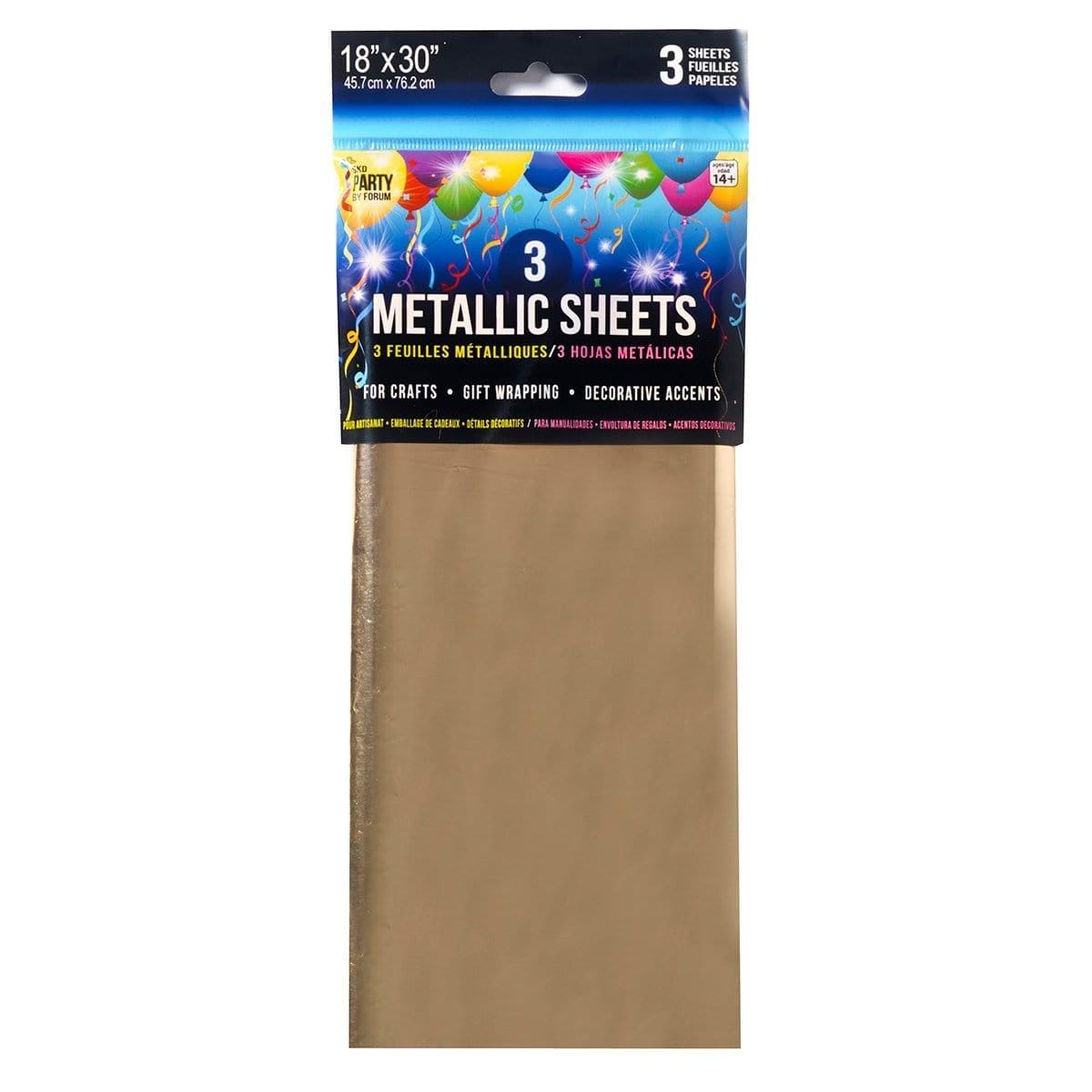 Metallic Sheet 18 X 30 in. 3/pkg - Rose Gold