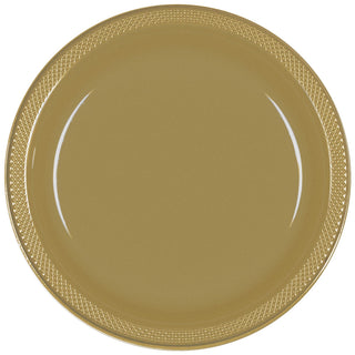 10.25" Plastic Plate 20 Ct. - Gold