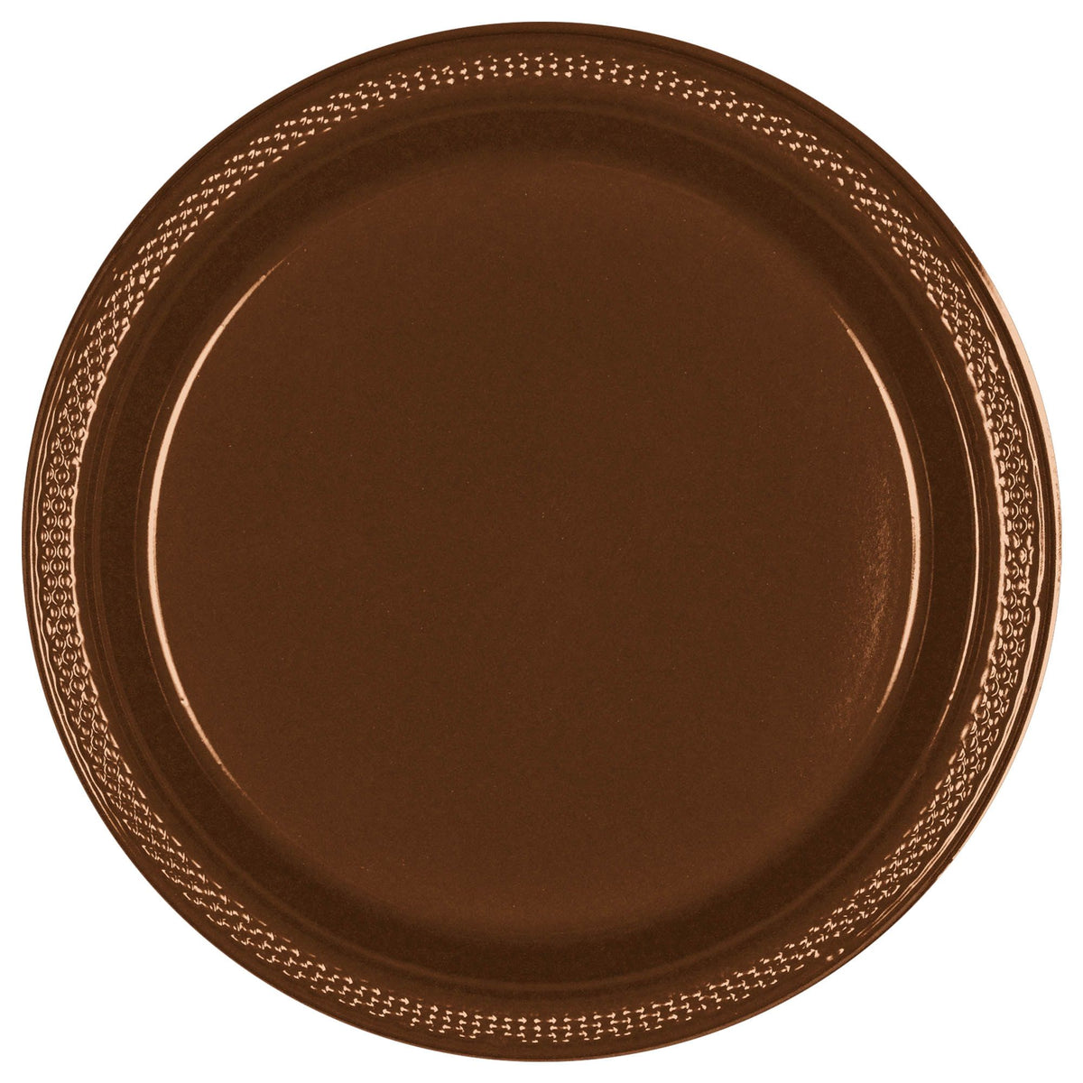10.25" Plastic Plate 20 Ct - Chocolate Brown