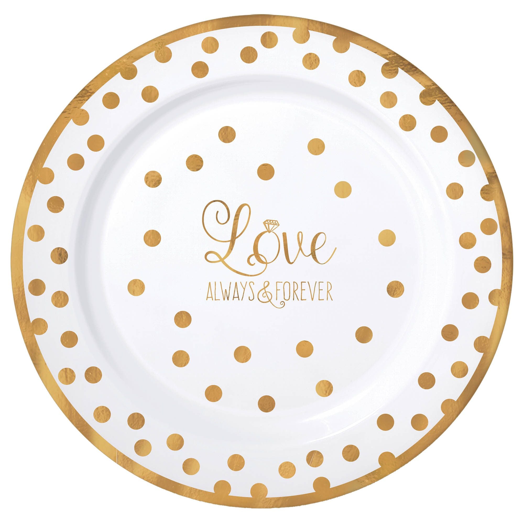 "Love" Round Premium Plastic Plates, 10 1/4"