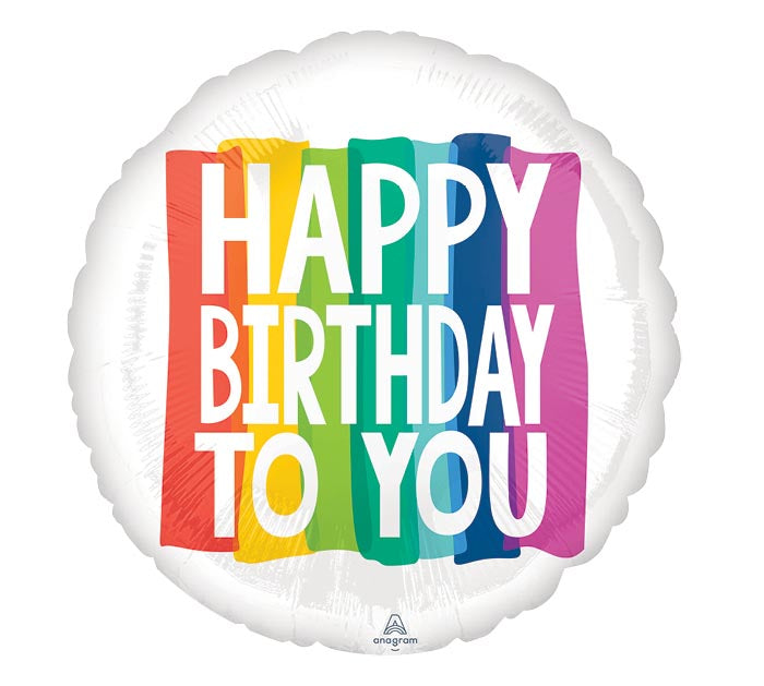 28" BIRTHDAY RAINBOW WISHES JUMBO FOIL BALLOON