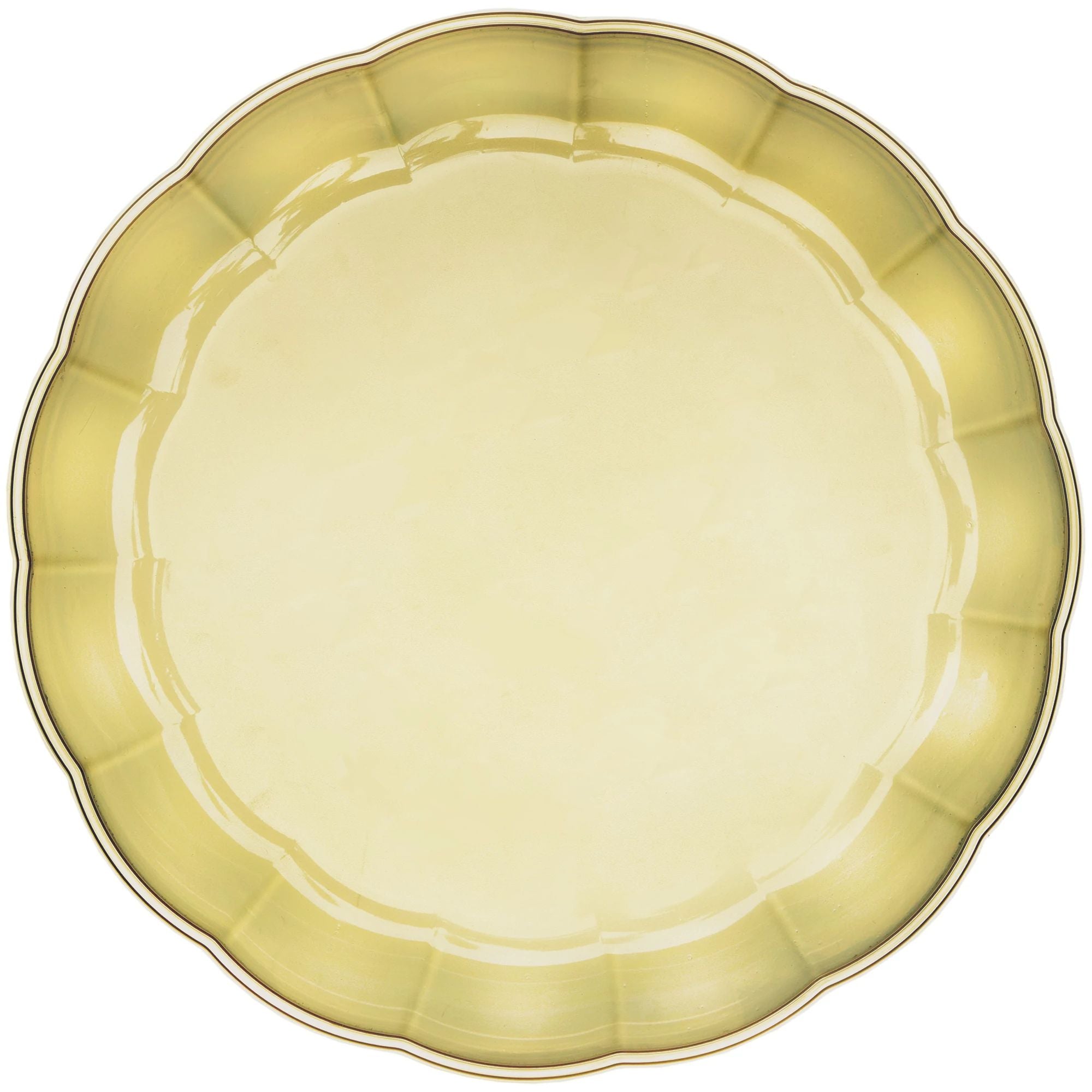 Round Scallop Tray, Recyclable - Gold