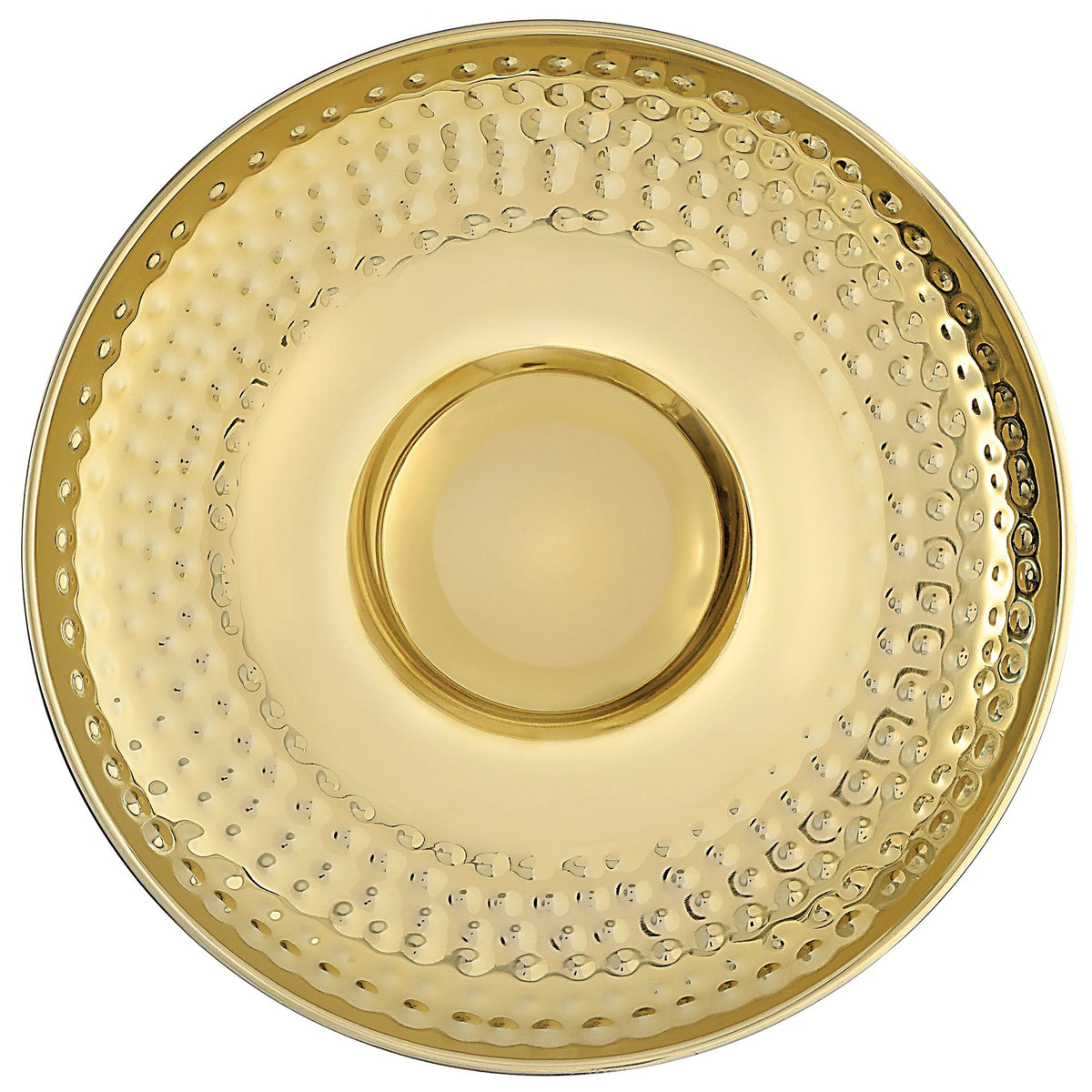 Round Stainless Steel Chip &amp; Dip Tray - Gold