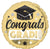 17" Congrats Grad Shiny Gold Foil Balloon