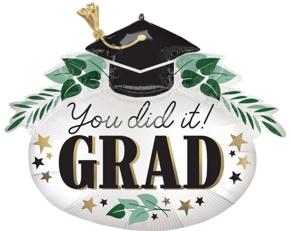 34" Satin You Did It Ivy Grad Foil Balloon