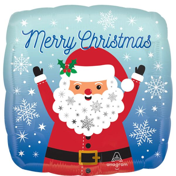 17" Snowy Christmas Santa Balloon