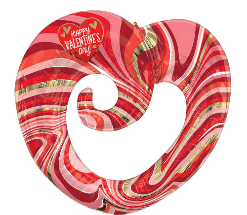 30" Happy Valentine's Marble Twisty Balloon