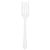 Value Reusable Plastic Forks, Mid Ct. - Frosty White