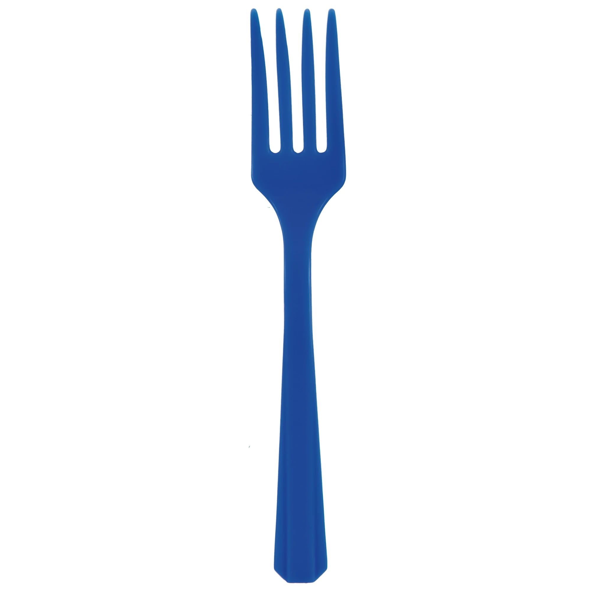 Value Reusable Plastic Forks, Mid Ct. - Bright Royal Blue