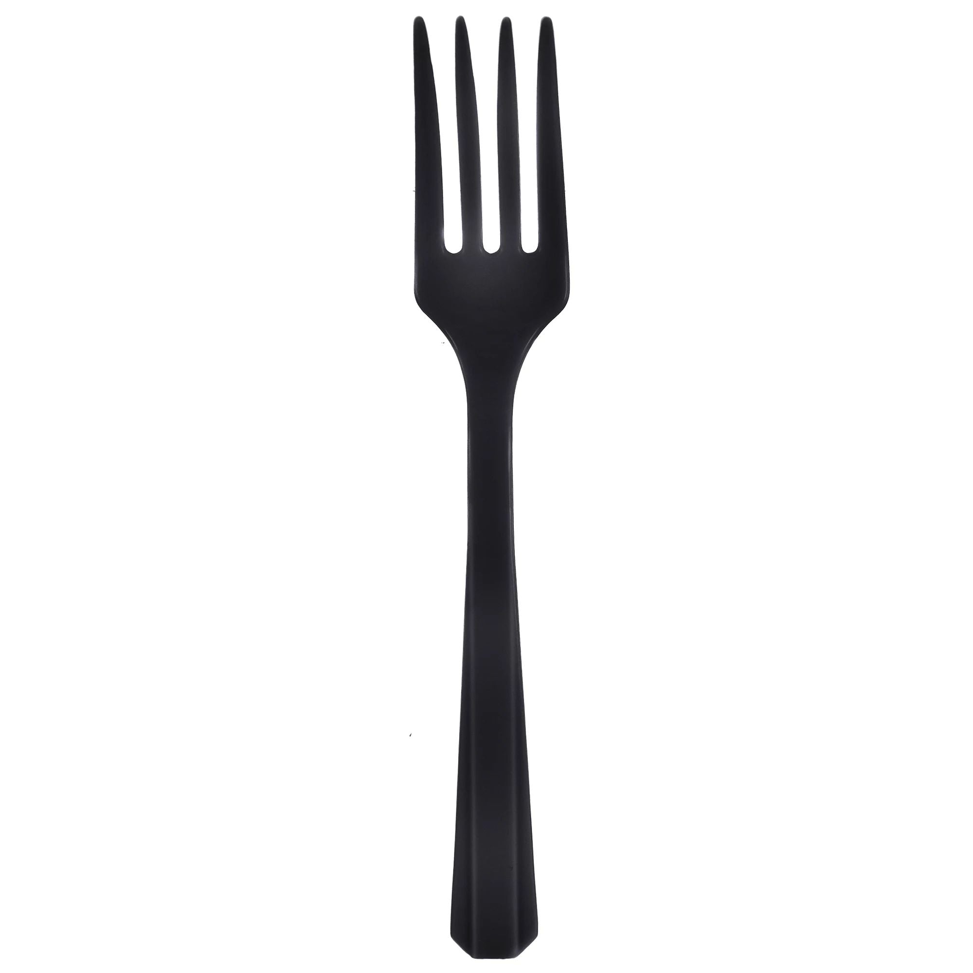 Value Reusable Plastic Forks, Mid Ct. - Jet Black