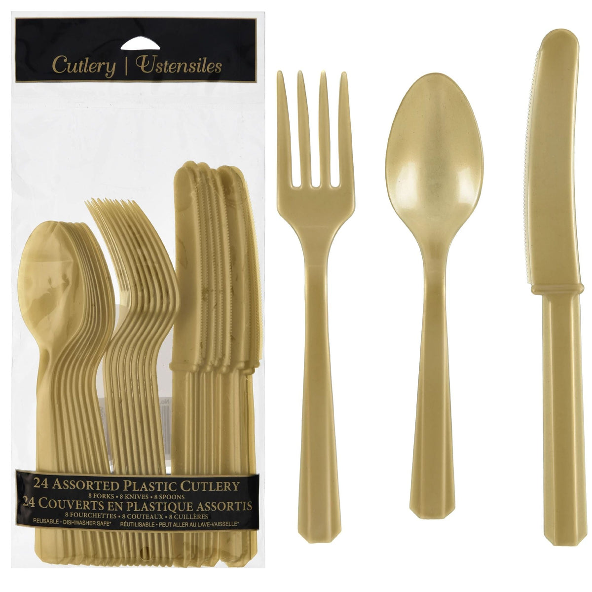 Value Reusable Assorted Cutlery, Low Ct. - Gold