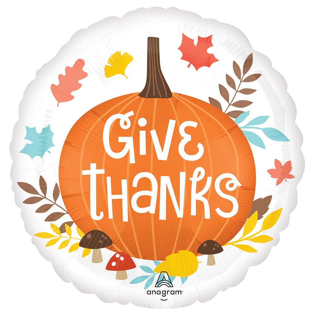 17" GIVE THANKS SATIN FOIL BALLOON