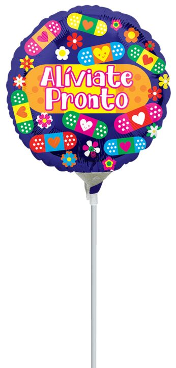 Air-Filled 9&quot; &quot;Aliviate Pronto&quot; Stick Balloon