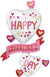 J10 49" Valentine Satin Botanical Traces Balloon Bouquet