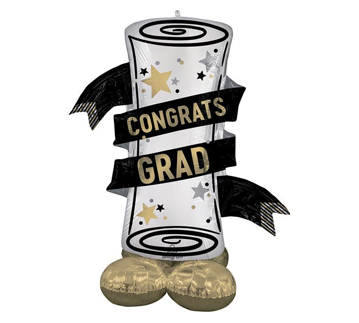 55&quot; AIRLOONZ DIPLOMA CONGRATS GRAD SATIN BALLOON