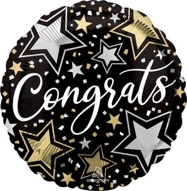 17" Congrats Stars Foil Balloon