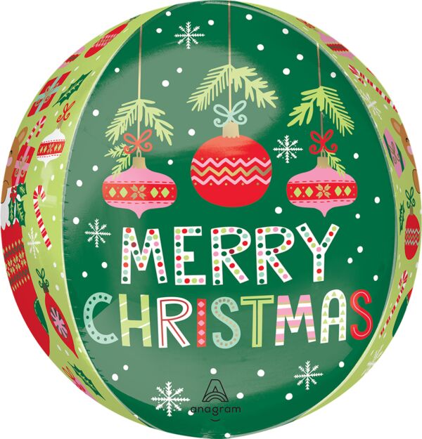 16" Beary Christmas Orb Balloon