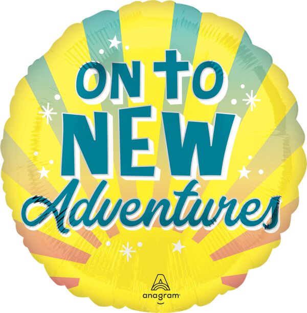 17" On To New Adventures Foil Balloon