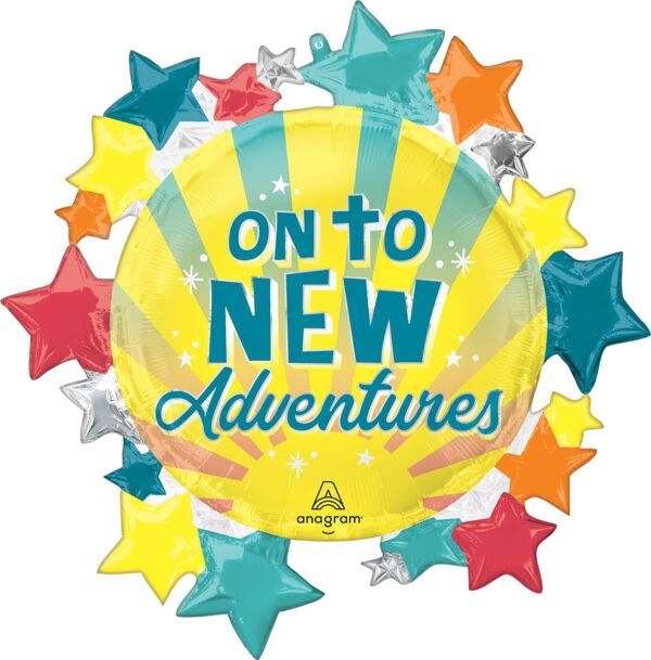 1073 30" On To New Adventures Foil Balloon